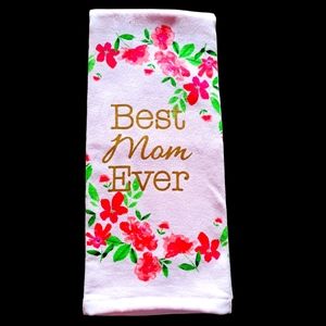 Shabby Chic Brand Floral Kitchen Bathroom Gift Towel For Mom Pink 27.5" x 18"